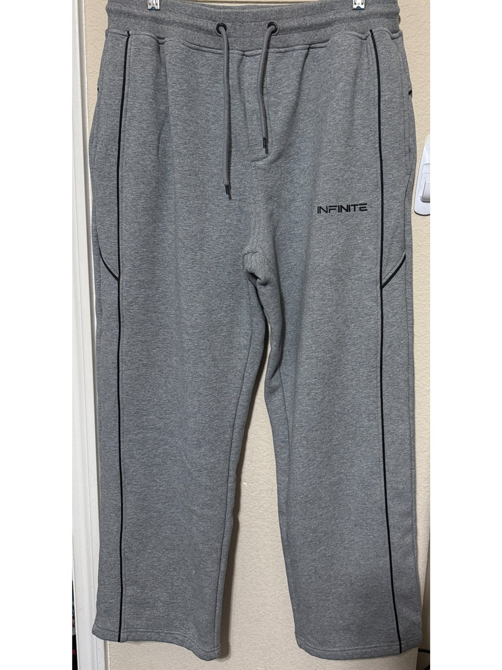 Xios Active Pants Mens XXL Gray Sweatpants Thick Fleece Wide Leg Baggy